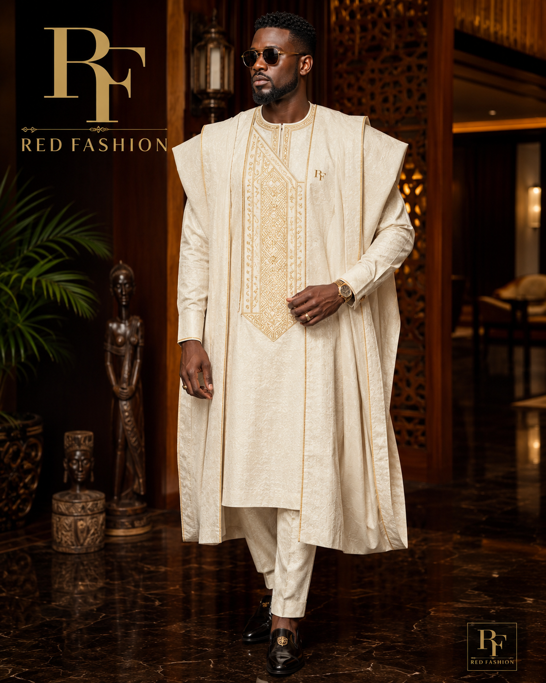 Red Fashion signature native men outfit